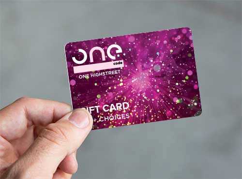 Hand holding onecode card